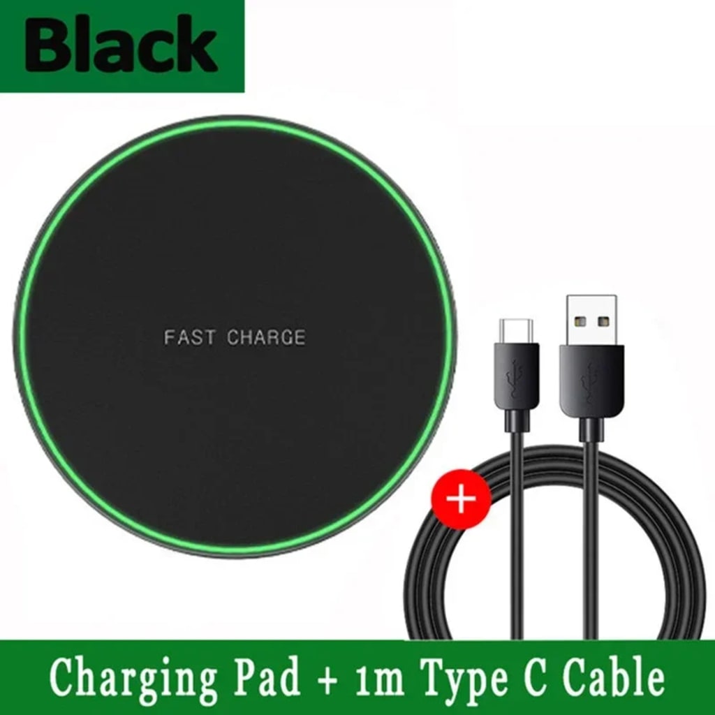 LED Light Wireless Charger Pad For iPhone 16 15 14 13 12 8 X XR Samsung Xiaomi Airpods Pro Fast Wireless Charging Station
